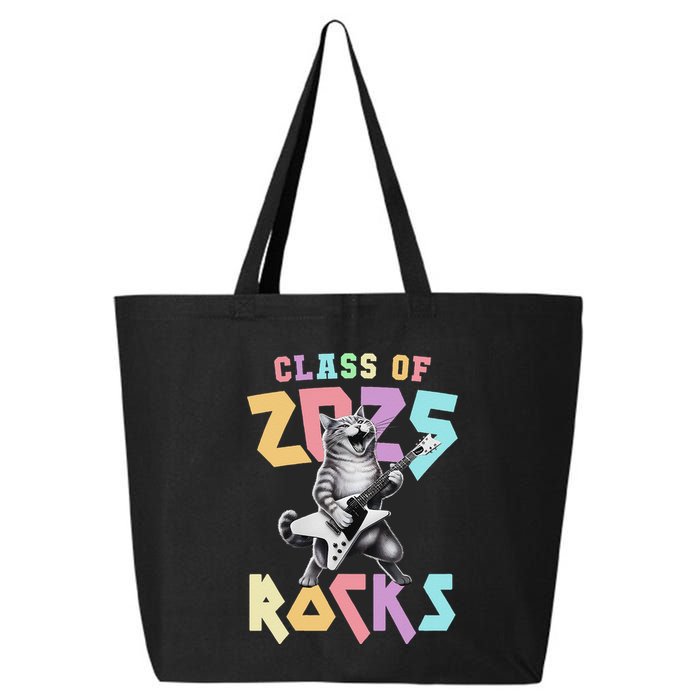 Cute Cat Class Of 2025 Rocks Graduation Signature Autographs 25L Jumbo Tote