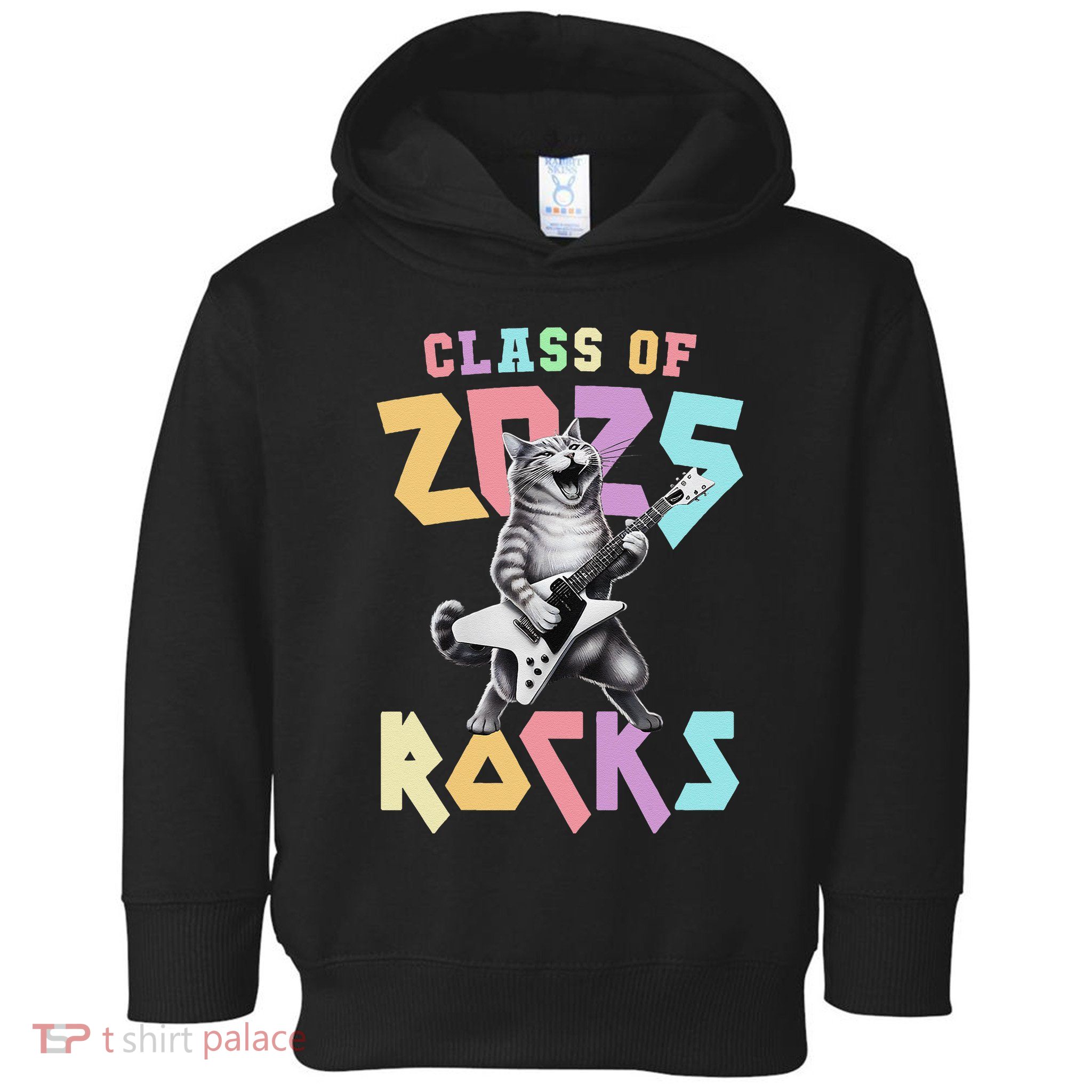 Cute Cat Class Of 2025 Rocks Graduation Signature Autographs Toddler Hoodie