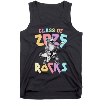 Cute Cat Class Of 2025 Rocks Graduation Signature Autographs Tank Top