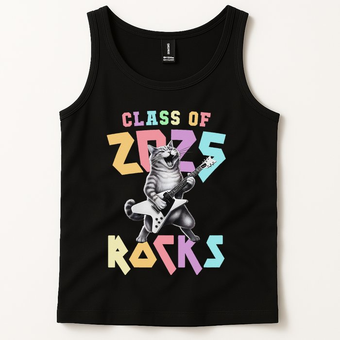 Cute Cat Class Of 2025 Rocks Graduation Signature Autographs Tank Top