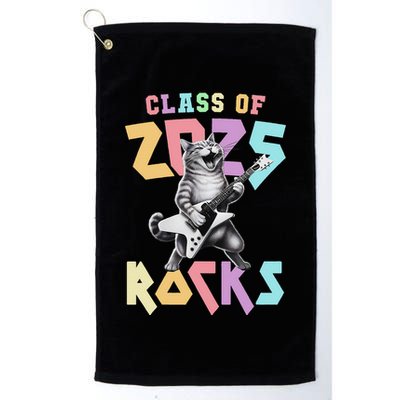 Cute Cat Class Of 2025 Rocks Graduation Signature Autographs Golf Towel