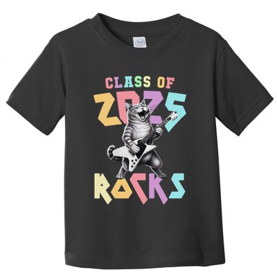 Cute Cat Class Of 2025 Rocks Graduation Signature Autographs Toddler T-Shirt