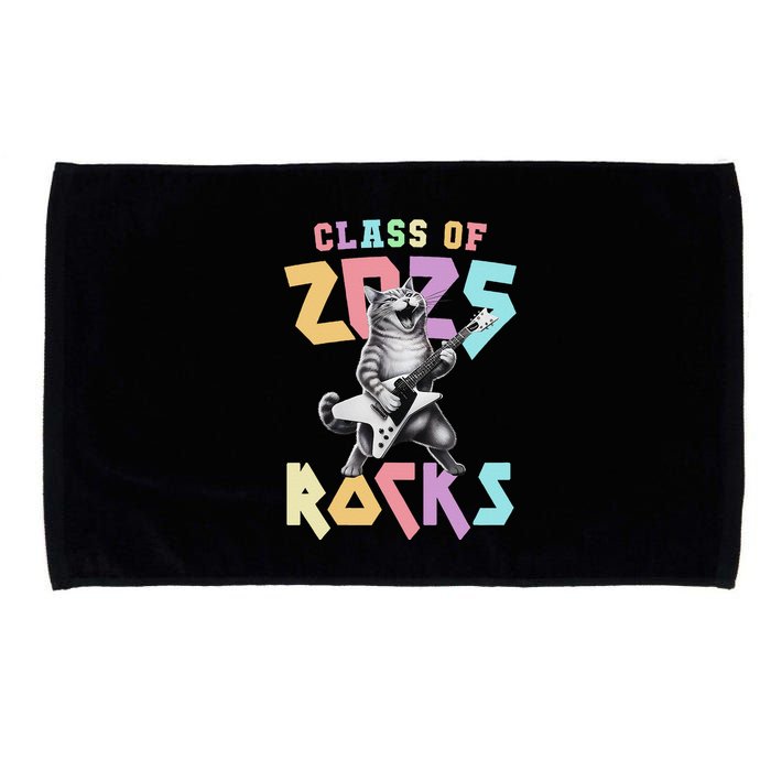 Cute Cat Class Of 2025 Rocks Graduation Signature Autographs Microfiber Hand Towel
