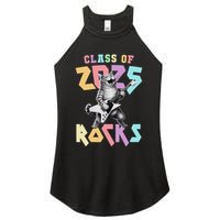 Cute Cat Class Of 2025 Rocks Graduation Signature Autographs Women's Perfect Tri Rocker Tank