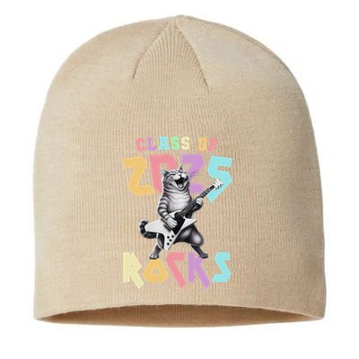 Cute Cat Class Of 2025 Rocks Graduation Signature Autographs Sustainable Beanie