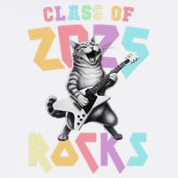 Cute Cat Class Of 2025 Rocks Graduation Signature Autographs Garment-Dyed Sweatshirt