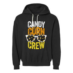 Candy Corn Crew Halloween Party Sunglasses Friends Garment-Dyed Fleece Hoodie