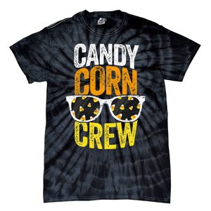 Candy Corn Crew Halloween Party Sunglasses Friends Tie-Dye T-Shirt