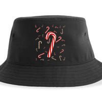 Christmas Candy Cane Santa Hat Xmas Holiday Sustainable Bucket Hat