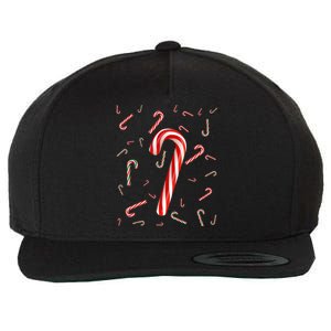 Christmas Candy Cane Santa Hat Xmas Holiday Wool Snapback Cap