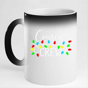 Christmas Cousin Crew Christmas Light Xmas Matching Family Cute Gift 11oz Black Color Changing Mug