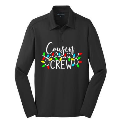 Christmas Cousin Crew Christmas Light Xmas Matching Family Cute Gift Silk Touch Performance Long Sleeve Polo