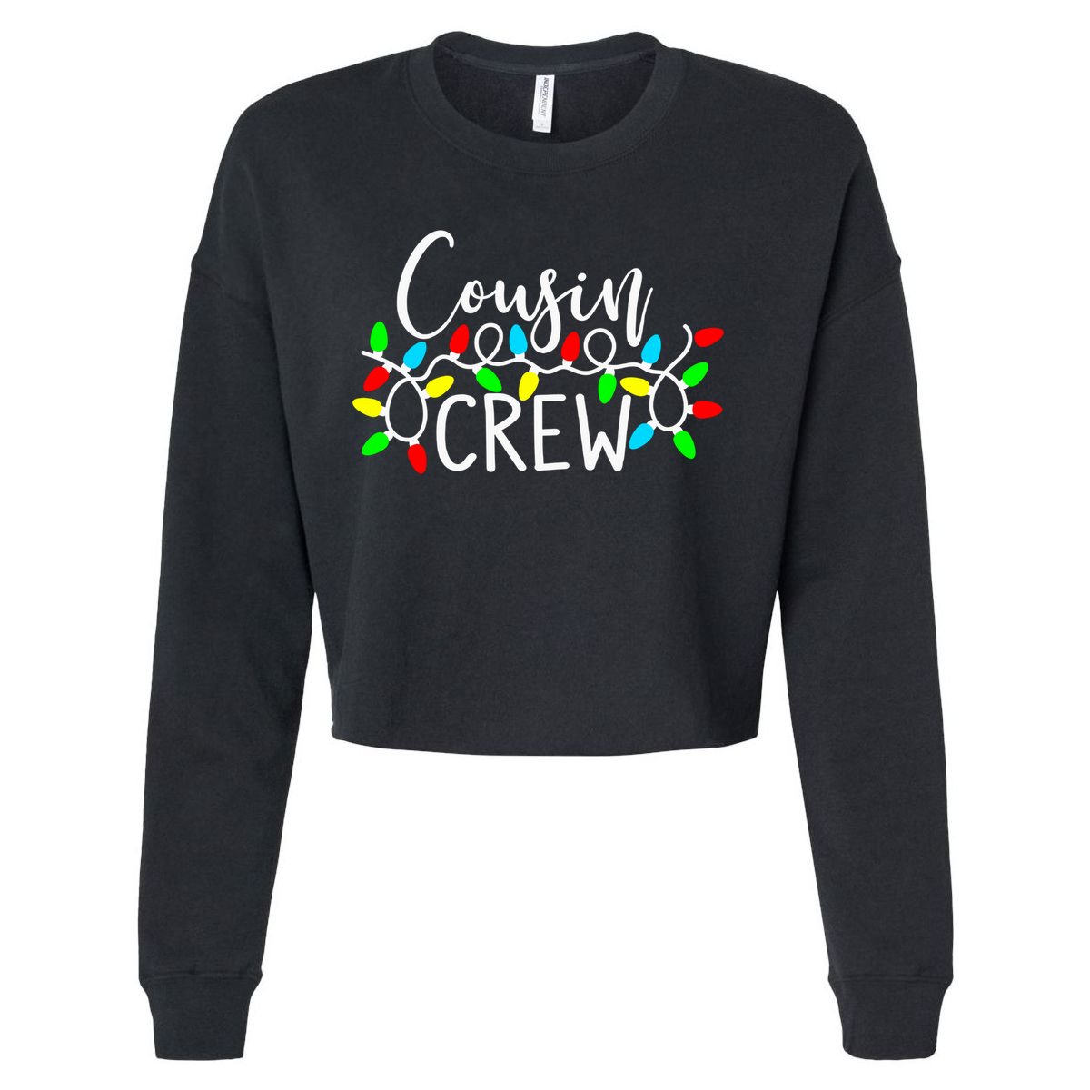 Christmas Cousin Crew Christmas Light Xmas Matching Family Cute Gift Cropped Pullover Crew