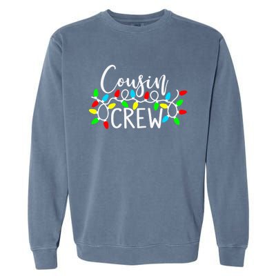 Christmas Cousin Crew Christmas Light Xmas Matching Family Cute Gift Garment-Dyed Sweatshirt