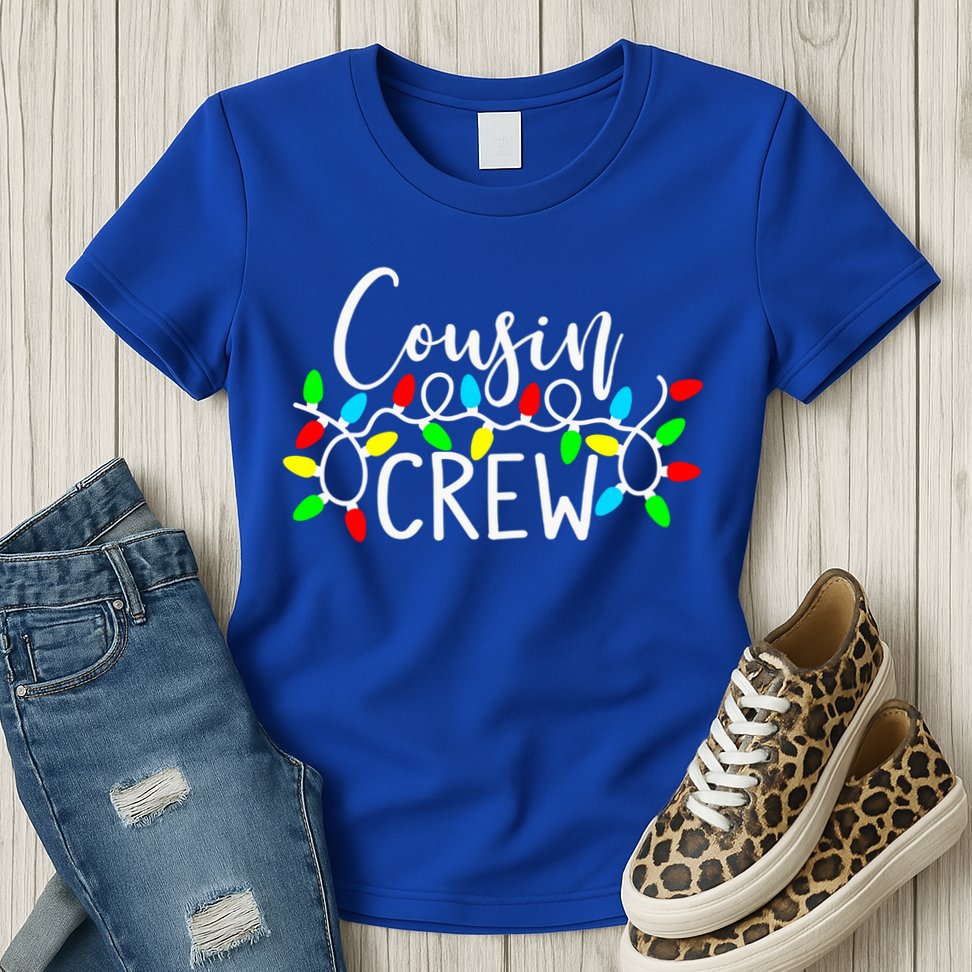 Christmas Cousin Crew Christmas Light Xmas Matching Family Cute Gift Womens T-Shirt