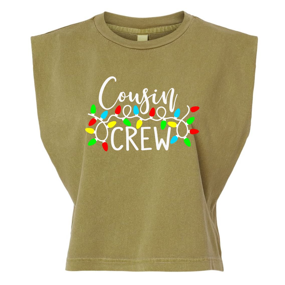 Christmas Cousin Crew Christmas Light Xmas Matching Family Cute Gift Garment-Dyed Women's Muscle Tee