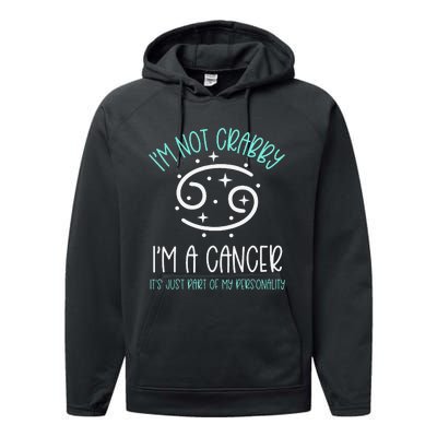 Crabby Cancer Crab Zodiac Symbol Summer Birthday Horoscope Performance Fleece Hoodie