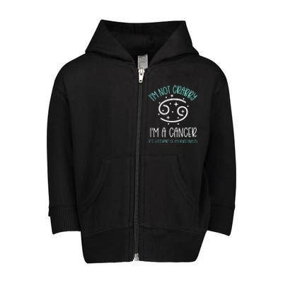 Crabby Cancer Crab Zodiac Symbol Summer Birthday Horoscope Toddler Zip Fleece Hoodie