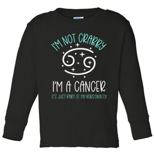 Crabby Cancer Crab Zodiac Symbol Summer Birthday Horoscope Toddler Long Sleeve Shirt