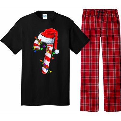 Candy Cane Crew Christmas Lights Family Matching Xmas Pajama Set