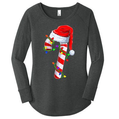 Candy Cane Crew Christmas Lights Family Matching Xmas Women's Perfect Tri Tunic Long Sleeve Shirt