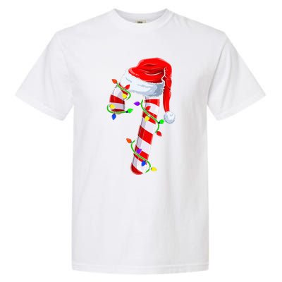 Candy Cane Crew Christmas Lights Family Matching Xmas Garment-Dyed Heavyweight T-Shirt