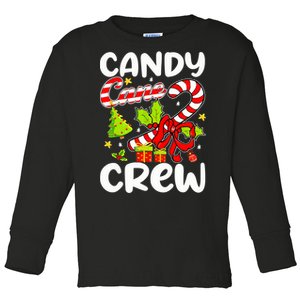 Candy Cane Crew Christmas Candy Cane Party Boys Girls Toddler Long Sleeve Shirt