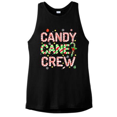 Candy Cane Crew Funny Christmas Candy Lover X-mas Pajamas Ladies PosiCharge Tri-Blend Wicking Tank