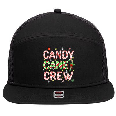 Candy Cane Crew Funny Christmas Candy Lover X-mas Pajamas 7 Panel Mesh Trucker Snapback Hat