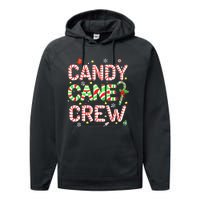 Candy Cane Crew Funny Christmas Candy Lover X-mas Pajamas Performance Fleece Hoodie