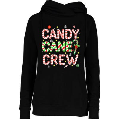 Candy Cane Crew Funny Christmas Candy Lover X-mas Pajamas Womens Funnel Neck Pullover Hood