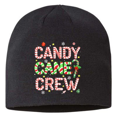 Candy Cane Crew Funny Christmas Candy Lover X-mas Pajamas Sustainable Beanie