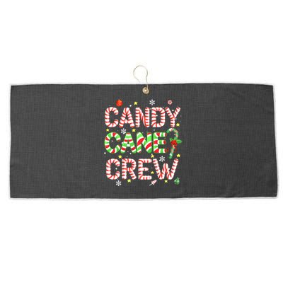 Candy Cane Crew Funny Christmas Candy Lover X-mas Pajamas Large Microfiber Waffle Golf Towel