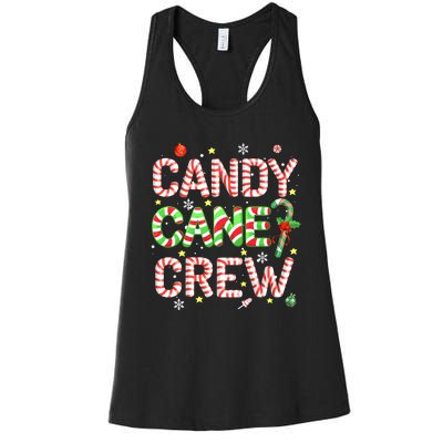 Candy Cane Crew Funny Christmas Candy Lover X-mas Pajamas Women's Racerback Tank