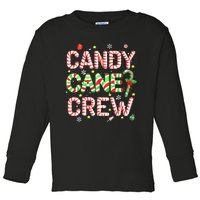 Candy Cane Crew Funny Christmas Candy Lover X-mas Pajamas Toddler Long Sleeve Shirt