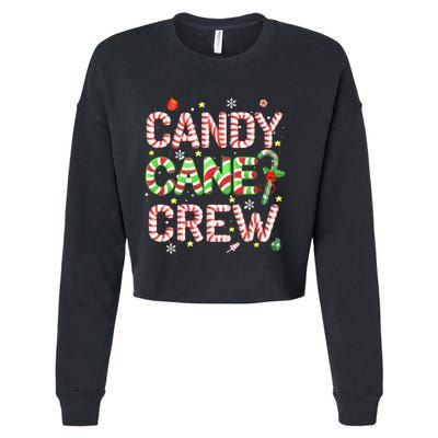 Candy Cane Crew Funny Christmas Candy Lover X-mas Pajamas Cropped Pullover Crew