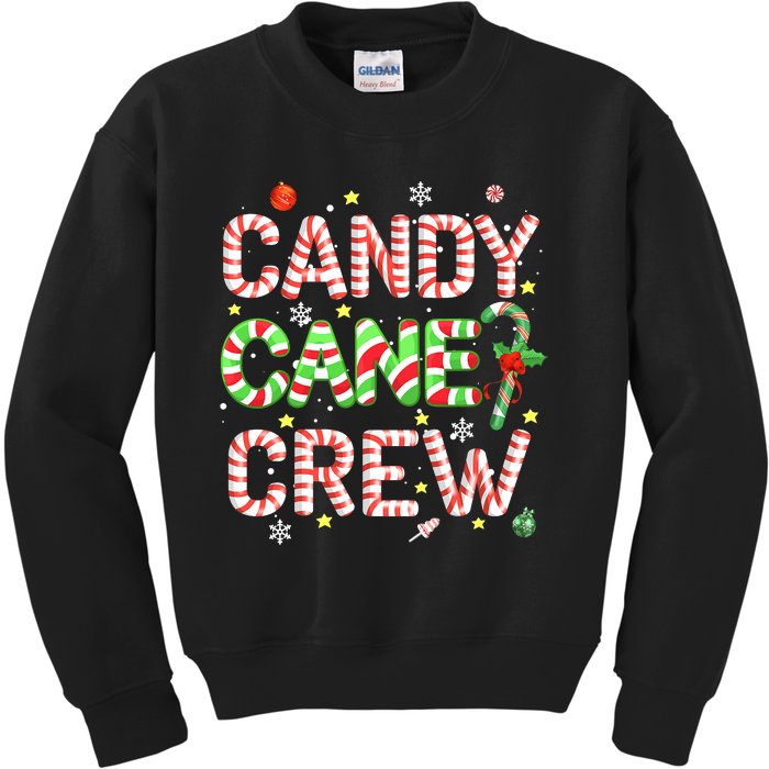 Candy Cane Crew Funny Christmas Candy Lover X-mas Pajamas Kids Sweatshirt