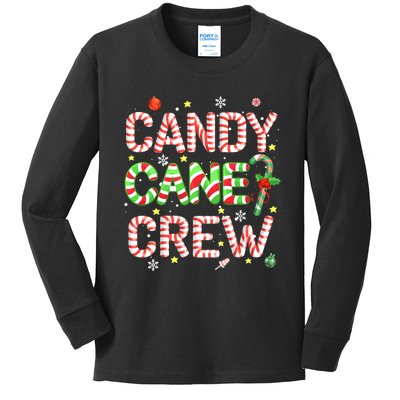 Candy Cane Crew Funny Christmas Candy Lover X-mas Pajamas Kids Long Sleeve Shirt