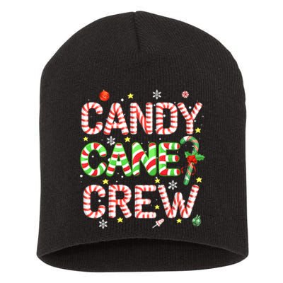 Candy Cane Crew Funny Christmas Candy Lover X-mas Pajamas Short Acrylic Beanie