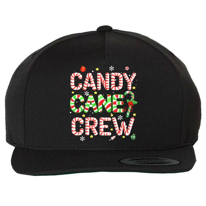 Candy Cane Crew Funny Christmas Candy Lover X-mas Pajamas Wool Snapback Cap