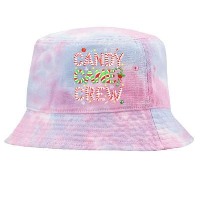 Candy Cane Crew Funny Christmas Candy Lover X-mas Pajamas Tie-Dyed Bucket Hat