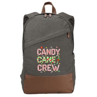 Candy Cane Crew Funny Christmas Candy Lover X-mas Pajamas Cotton Canvas Backpack