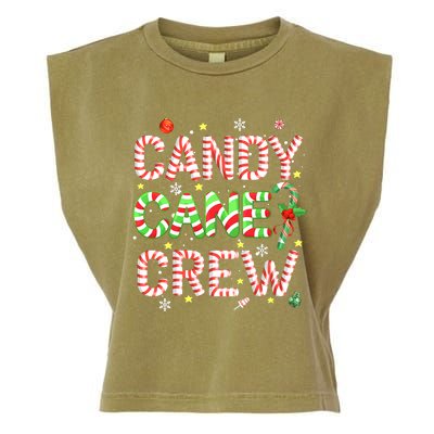 Candy Cane Crew Funny Christmas Candy Lover X-mas Pajamas Garment-Dyed Women's Muscle Tee