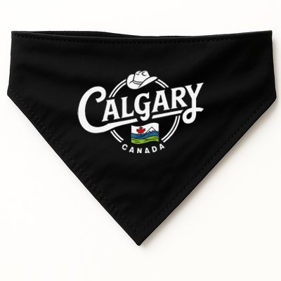 Calgary Canada City Cowboy Hat Scenic Logo USA-Made Doggie Bandana