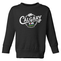 Calgary Canada City Cowboy Hat Scenic Logo Toddler Sweatshirt