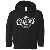 Calgary Canada City Cowboy Hat Scenic Logo Toddler Hoodie