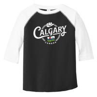 Calgary Canada City Cowboy Hat Scenic Logo Toddler Fine Jersey T-Shirt