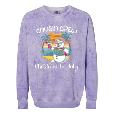 Cousin Crew Christmas In July & 4th Of July Family Matching Colorblast Crewneck Sweatshirt