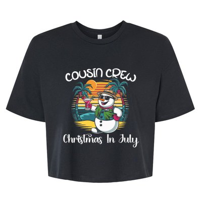 Cousin Crew Christmas In July & 4th Of July Family Matching Bella+Canvas Jersey Crop Tee