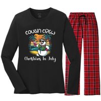 Cousin Crew Christmas In July & 4th Of July Family Matching Women's Long Sleeve Flannel Pajama Set 